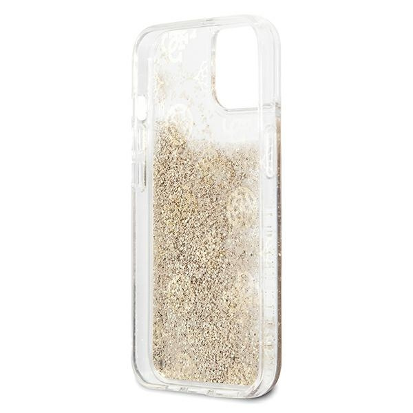 Guess GUHCP13SLGPEGO iPhone 13 mini 5,4"złoty/gold hardcase Peony Liquid Glitter