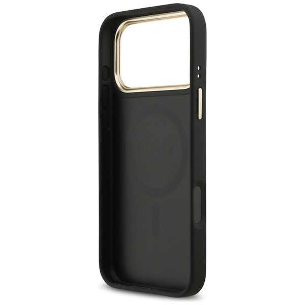 Etui Guess 4G Srtass Logo & Big Strap    Metal Buttons MagSafe do iPhone 17 Pro Max czarny