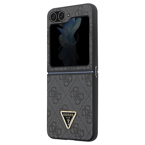 Guess GUHCZF5P4TDPK F731 Z Flip5 czarny/black hardcase Leather 4G Diamond Triangle