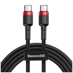 Kabel Baseus CATKLF-G91 USB-C - USB-C PD QC 60W 3A 480Mb/s 1m - czarno-czerwony