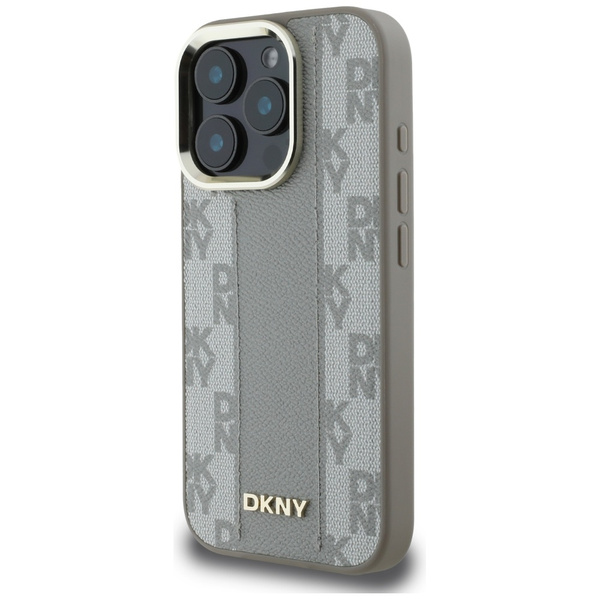 Etui DKNY Checkered Pattern Magsafe do   iPhone 16 Pro Max beżowy