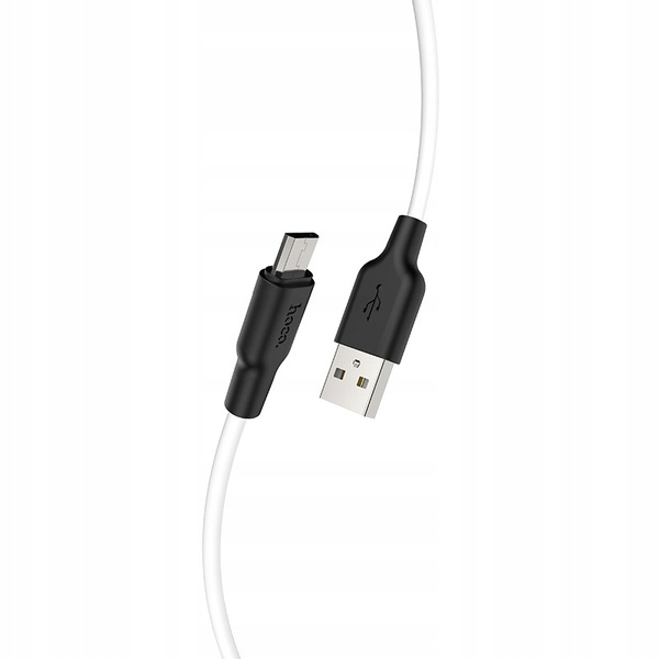HOCO USB CABLE - X21 2.4A MICRO USB 1M BLACK AND WHITE