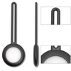 SILICONE ELASTIC CASE KEY RING PENDANT FOR APPLE AIRTAG LOCATOR BLACK