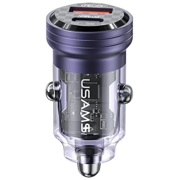 USAMS ŁAD. SAM. C35 USB+USB-C 45W FAST CHARGE FIOLETOWY/PURPLE CC175CC02 (US-CC175)