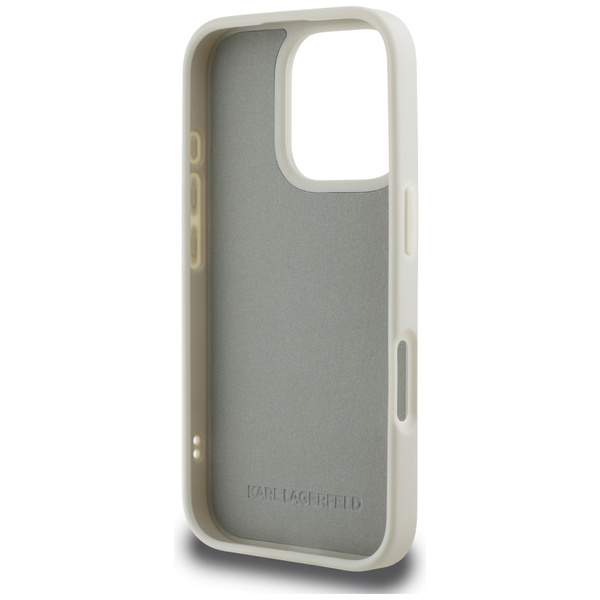 Etui Karl Lagerfeld HC 3D Rubber Double   Heads do iPhone 16 Pro beżowy