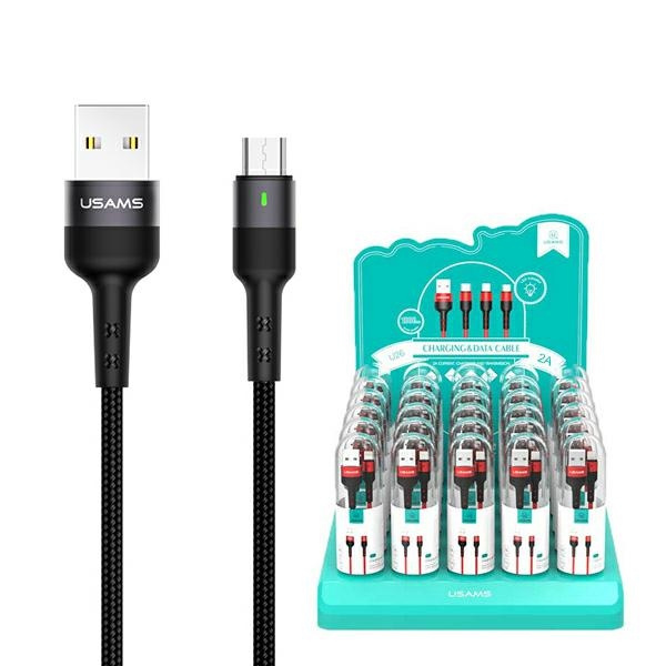 USAMS U26  CABLE MICRO USB 1M 2A FAST CHARGING BLACK