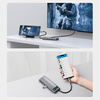 BASEUS METAL GLEAM 9IN1 MULTIFUNCTIONAL HUB USB TYPE C - 3X USB 3.2 GEN 1 5GBPS / USB TYPE C PD 100W / VGA FULL HD 60HZ / HDMI 4K 30HZ / CZYTNIK KART TF I SD / RJ45 1GBPS GRAY (CAHUB-CU0G)