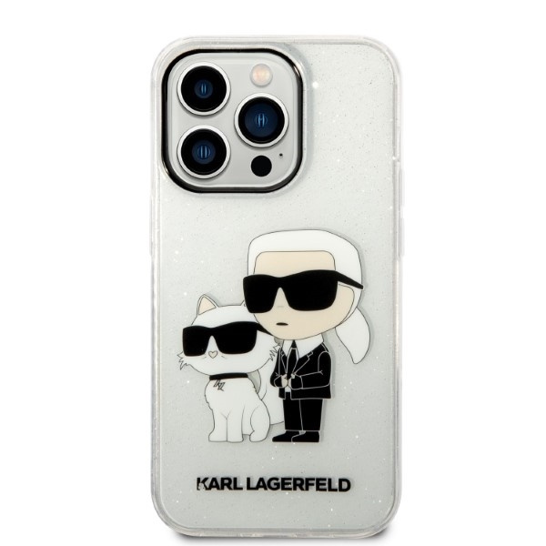 KARL LAGERFELD KLHCP14XHNKCTGT IPHONE 14 PRO MAX 6,7" TRANSPARENT HARDCASE GLITTER KARL&CHOUPETTE