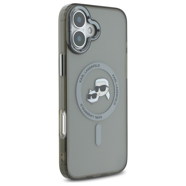 Karl Lagerfeld KLHMP16MHLSKCK iPhone Plus 6.7" czarny/black hardcase IML Metal Karl&Choupette Head MagSafe