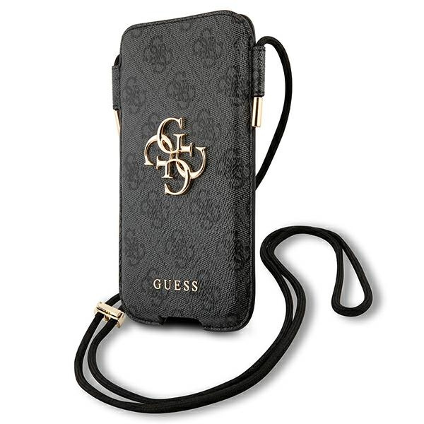 Guess Torebka na telefon GUHCP12M4GPSGR6,1" szary/grey 4G Metal Logo