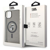 Etui Karl Lagerfeld Karl&Choupette Glitter MagSafe na iPhone 15 Plus - czarne
