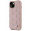 Etui Karl Lagerfeld Leather Monogram     Metal Logo MagSafe do iPhone 15 różowy