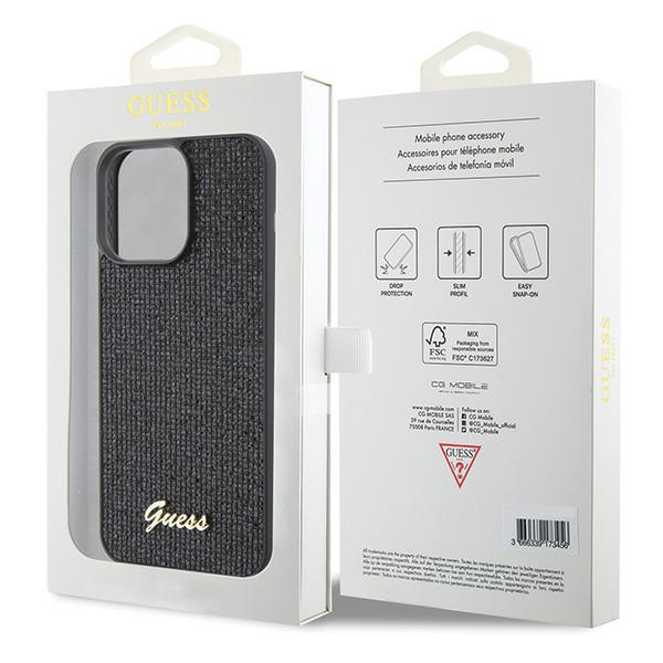 Guess GUHCP15XPMSDGSK iPhone 15 Pro Max 6.7" czarny/black hardcase Disco Metal Script