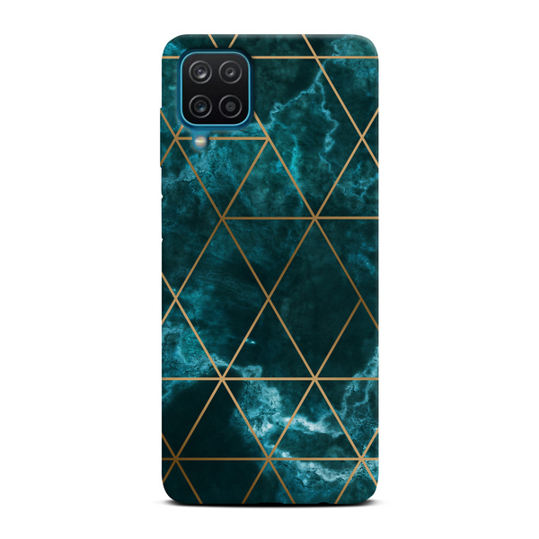 CaseGadget ETUI NADRUK SZAFIROWY MARMUR SAMSUNG GALAXY A12