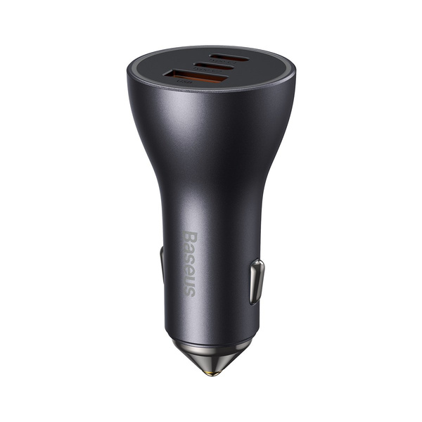 Baseus Golden Contactor Pro car charger USB-A + 2x USB-C 65W dark gray (CGJP010013)