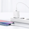 BASEUS SUPER SI 1C FAST WALL CHARGER USB TYPE C 20 W POWER DELIVERY + USB TYPE C - LIGHTNING CABLE 1 M WHITE (TZCCSUP-B02)