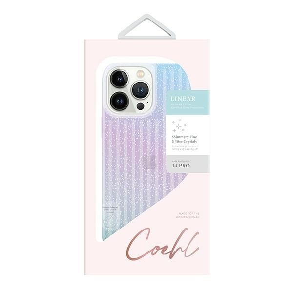 Uniq Coehl Linear case for iPhone 14 Pro - blue and pink