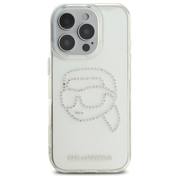 Karl Lagerfeld KLHCP16XHKHDCELT iPhone    16 Pro Max 6.9" przezroczysty/transparent hardcase IML Rhinestones Karl Head