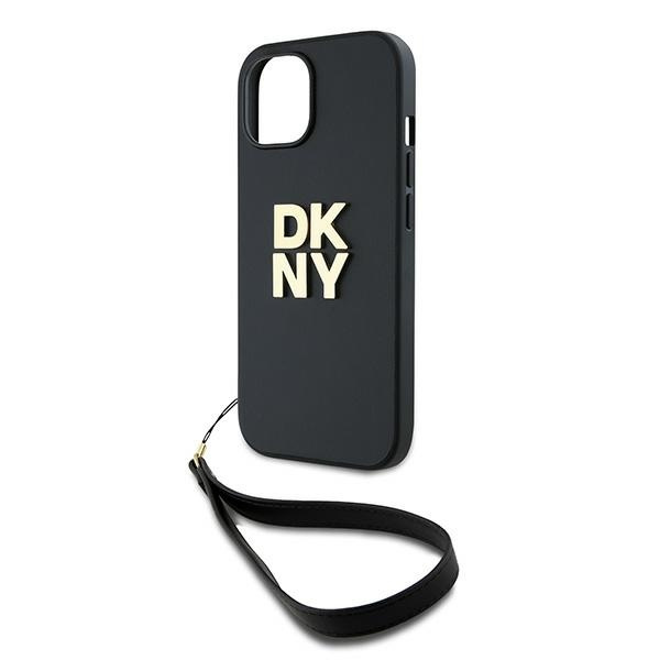 DKNY DKHCP15MPBSWSK iPhone 15 Plus6.7" czarny/black hardcase Wrist Strap Stock Logo