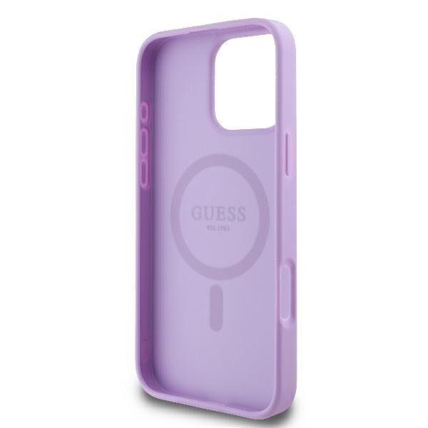 Guess GUHMP16XPSAPSMEU iPhone 16 Pro Max 6.9" purpurowy/purple hardcase Saffiano Peony Classic Logo MagSafe