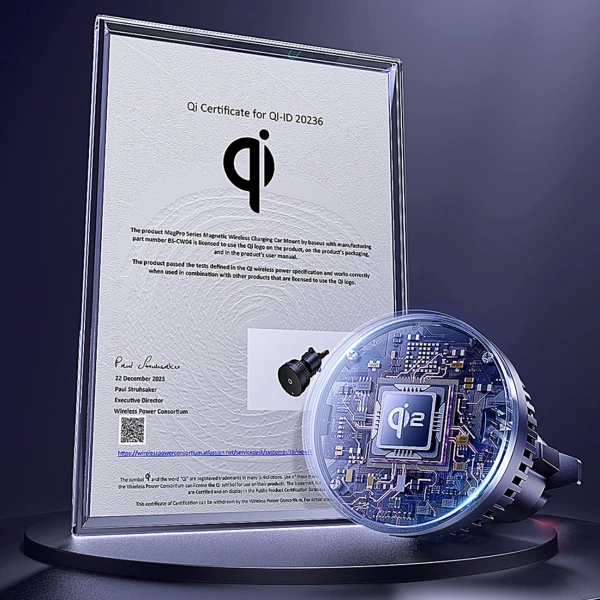 Baseus MagPro BS-CW04 Car Holder with Qi2.0 15W Inductive Charger for Air Vent - Black