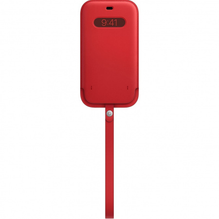 APPLE LEATHER SLEEVE MHYJ3ZM/A/ CASE IPHONE 12 PRO MAX SCARLET  WITHOUT PACKAGING