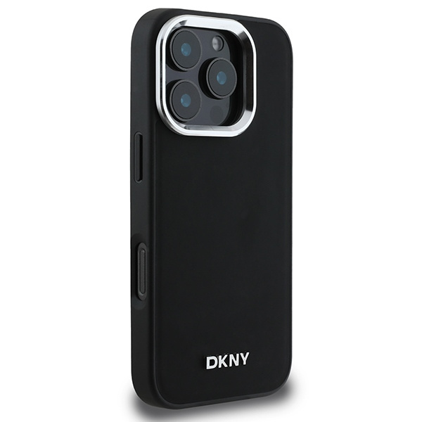 DKNY DKHMP16LPSCMCLK iPhone 16 Pro6.3" czarny/black hardcase Plain Silver Logo MagSafe