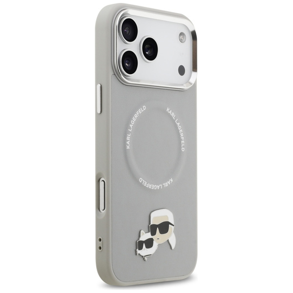 Etui Karl Lagerfeld Karl & Choupette     Pins MagSafe do iPhone 17 Pro Max szary