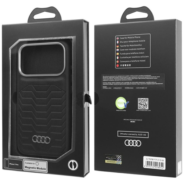 Etui Audi GT Synthetic Leather MagSafe   do iPhone 17 Pro czarny