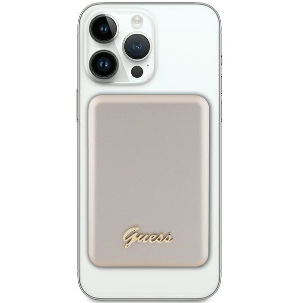 Guess Powerbank indukcyjny 15WGUPBM5ALGSGD 5000mAh złoty/gold MagSafe Metal Script Logo