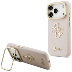 Etui Guess Grained Big 4G & Stand Camera do iPhone 17 Pro różowy