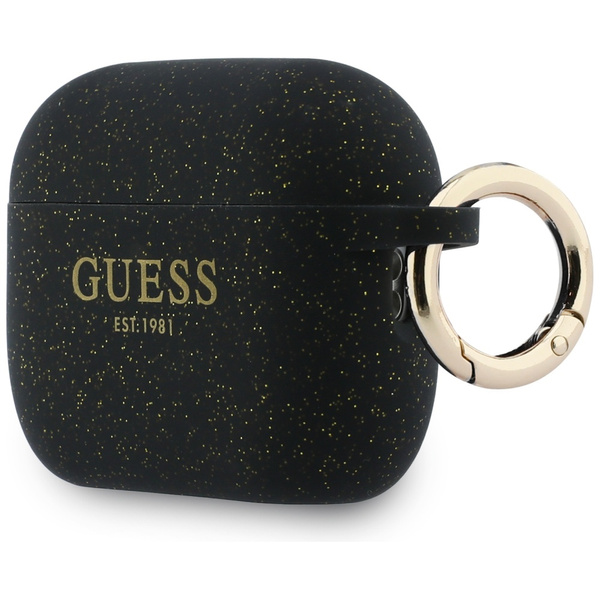 Etui Guess Silicone Glitter Ring do      AirPods Pro 3 czarny