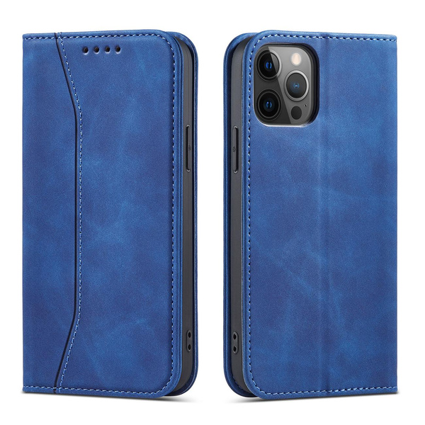 MAGNET FANCY CASE CASE FOR IPHONE 12 PRO MAX POUCH CARD WALLET CARD STAND BLUE