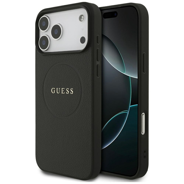 Etui Guess Silicone Triangle Logo        MagSafe do iPhone 17 Pro Max czarny