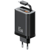 Ładowarka sieciowa USAMS Xiang Series    CC299 65W 1xUSB-C 1xUSB-A + kabel USB-C czarny