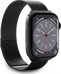 Puro Puro Milanese Magnetic Band - Stainless Steel Strap for Apple Watch 42/44/45/49mm (Black)