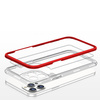 Clear 3in1 etui do iPhone 12 Pro żelowy pokrowiec z ramką czerwony