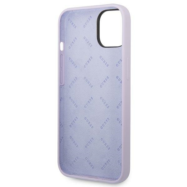 Guess GUHCP14SSLSMU iPhone 14 / 15 / 13 6.1" fioletowy/purple hard case Silicone Vintage Gold Logo