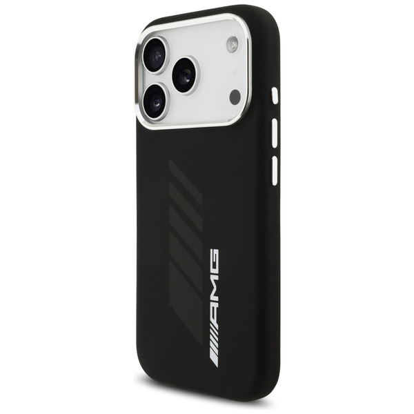 Etui AMG Silicone Oversize Rhombs MagSafe do iPhone 17 Pro czarny