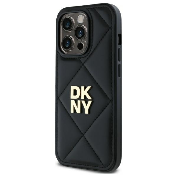 DKNY DKHCP14LPQDSLK iPhone 14 Pro 6.1"   czarny/black Quilted Stack Logo