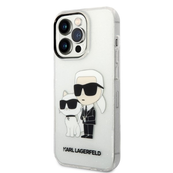 KARL LAGERFELD KLHCP14XHNKCTGT IPHONE 14 PRO MAX 6,7" TRANSPARENT HARDCASE GLITTER KARL&CHOUPETTE