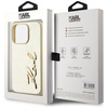 Etui Karl Lagerfeld Wrinkled Metal       Signature do iPhone 15 Pro złoty