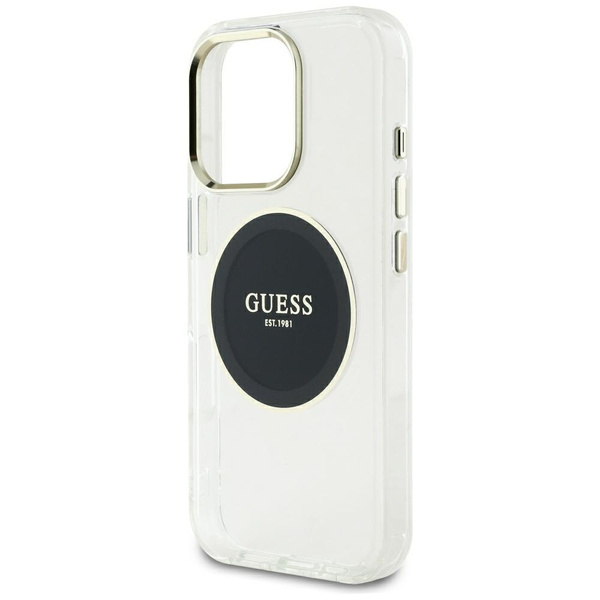 Etui Guess IML Metal Colored Circle      Classic Logo MagSafe do iPhone 16 Pro Max czarny
