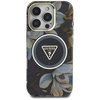 Etui Guess Glitter Flowers Triangle      Buttons MagSafe do iPhone 16 Pro czarny