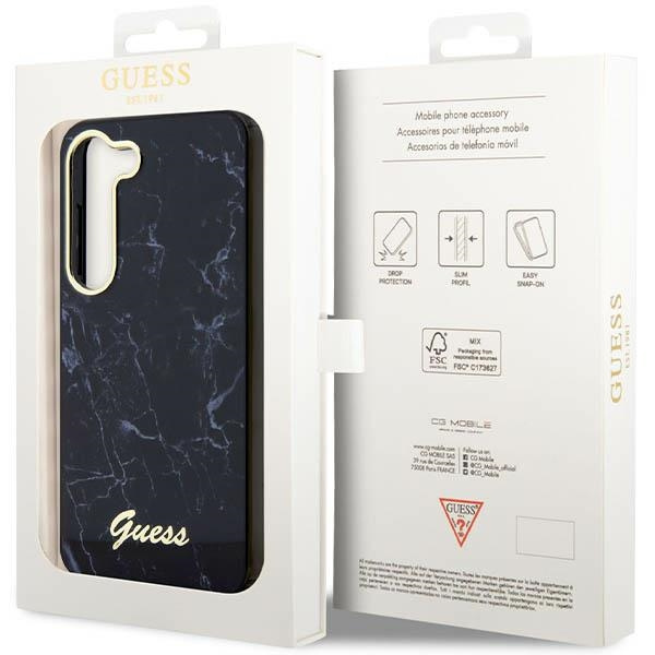 Guess GUHCS23SPCUMAK S23 S911czarny/black hardcase Marble