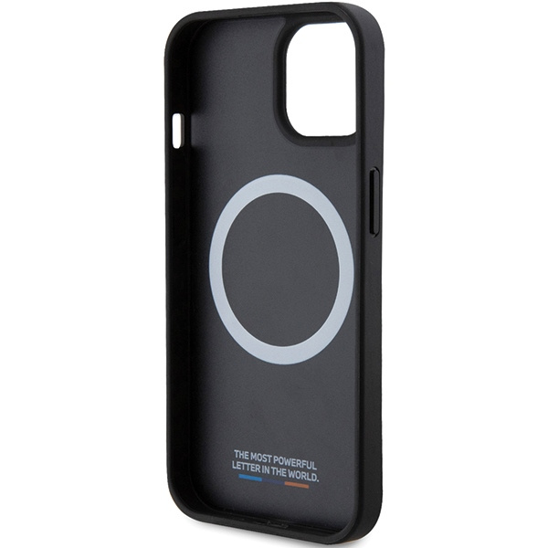 Etui BMW Perforated Twisted Line MagSafe na iPhone 15 / 14 / 13 - czarne