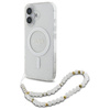 Guess GUHMP16MHGCRELST iPhone 16 Plus6.7" przeźroczysty/transparent hardcase IML Glitter With Pearl Strap MagSafe