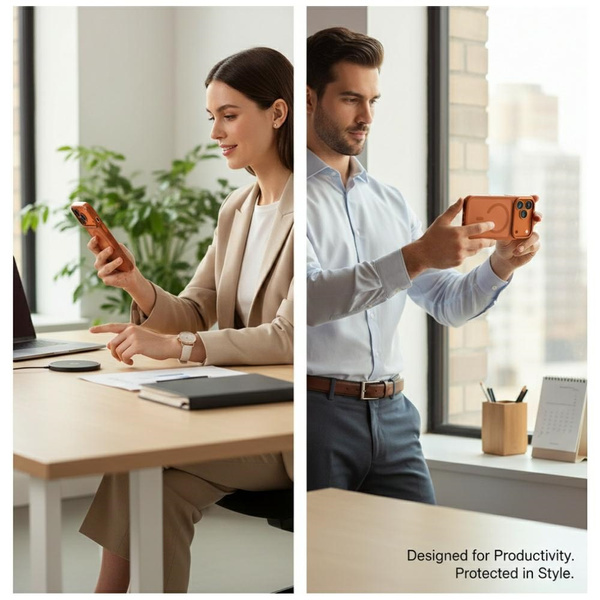 Etui UNIQ Veren do iPhone 17 Pro Magclick Charging pomarańczowy