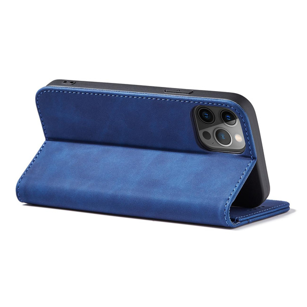 MAGNET FANCY CASE CASE FOR IPHONE 12 PRO MAX POUCH CARD WALLET CARD STAND BLUE