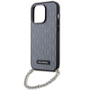 Etui Karl Lagerfeld Saffiano Monogram Chain na iPhone 14 Pro Max - srebrne
